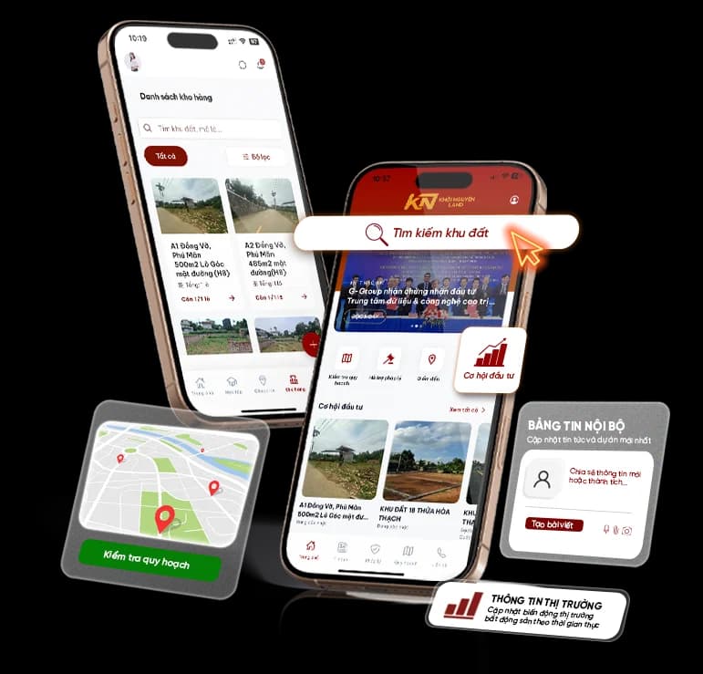 Giao diện ứng dụng KN LAND